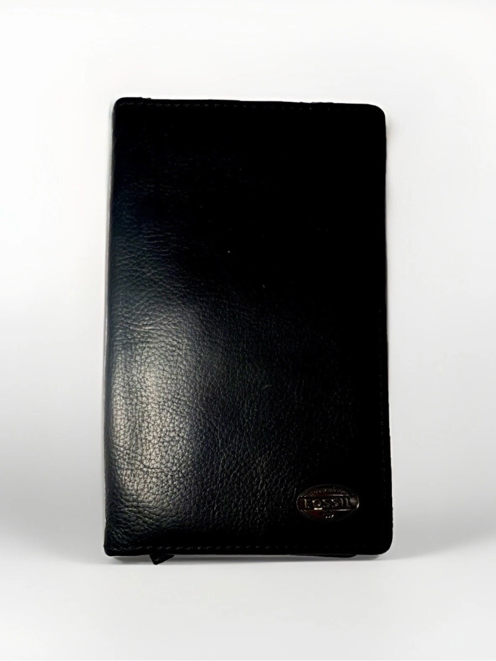 FossilLeather Passport Wallet - Black